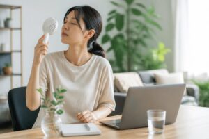 在宅ワーク中に扇風機の風の当て方はどうするべき？